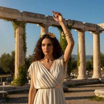 Kit C/ 1 Coroa Deusa Grega Romana e 1 Bracelete Corbra