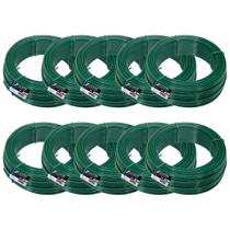 Kit C/ 10 Arame P/ Tela Revestido Pvc 1kg Verde Bwg16 1,65mm