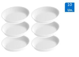 Kit c/ 10 Assadeiras Marinex Opaline 2 litros Redonda Branco Kit c/ 10 Assadeiras Marinex Opaline 2 litros Redonda Branco