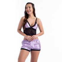 Kit C/10 Baby Dool Cereja Pijamas Feminino Short Dool Cetim Sensual C/Renda Luxo Atacado.