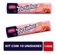 Kit C/ 10 Biscoito Adria Tortinha Morango
