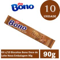 Kit c/10 Biscoitos Bono Doce de Leite Nova Embalagem 90g - NESTLE
