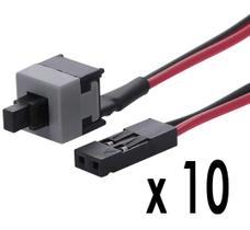 Kit c/ 10 Botão Power de Gabinete On Off Liga desliga