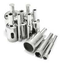 Kit C/10 Broca Furadeira Serra Copo Diamantada 3-50mm Vidro