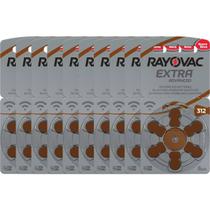 Kit c/ 10 Cartelas Pilha Auditiva Tamanho 312 (60 Pilhas) - Extra Advanced Rayovac (Ref. 312AUX-6XEBRA)
