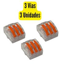 Kit C/ 10 Conector De Derivação Borne Compacto Emenda 3 Fios