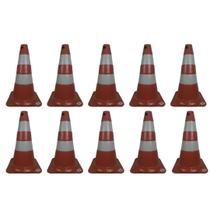 Kit C/10 Cones de Sinalização Transito Laranja/BrancoPLT50cm Kit C/10 Cones de Sinalização Transito Laranja/BrancoPLT50cm