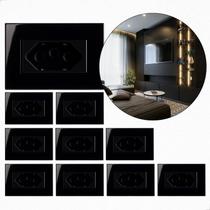 Kit C/10 Conjunto Tomada P/ Móveis planejados painéis mesas de escritório 2p+t Preta - Margirius Kit C/10 Conjunto Tomada P/ Móveis planejados painéis mesas de escritório 2p+t Preta - Margirius