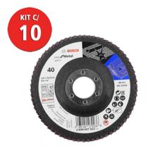 Kit c/ 10 disco flap std for metal fa gr40 115mm bosch Kit c/ 10 disco flap std for metal fa gr40 115mm bosch