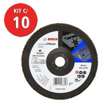 Kit c/ 10 disco flap std for metal fa gr40 180mm bosch Kit c/ 10 disco flap std for metal fa gr40 180mm bosch