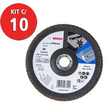 Kit c/ 10 disco flap std for metal fa gr60 180mm bosch