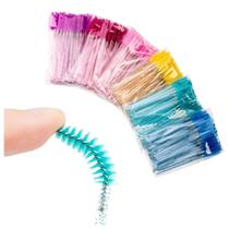 Kit C/10 Escovinhas Glitter Alongamento Cílios Sobrancelha Descartável