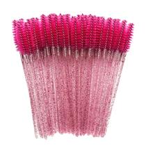 Kit C/ 10 Escovinhas Glitter Alongamento Extensão Cílios Sobrancelha Descartável
