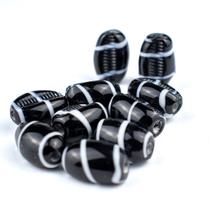 Kit c/ 10 Firmas de Búzios 22 mm Preto e Branco Murano Guias