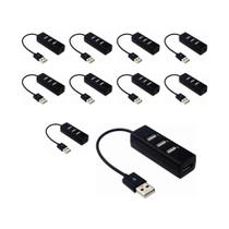 Kit C/ 10 Hub Usb 2.0 Com 4 Portas Transmissão 480mbps Kit C/ 10 Hub Usb 2.0 Com 4 Portas Transmissão 480mbps