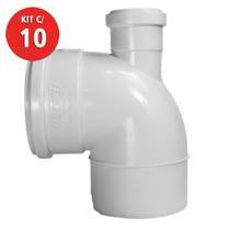 Kit C/ 10 Joelho P/ Esgoto C/ Visita 90 100x50mm Multilit Kit C/ 10 Joelho P/ Esgoto C/ Visita 90 100x50mm Multilit