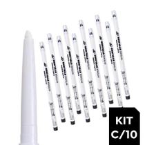 Kit C/ 10 Lápis Retrátil Branco p/ Olhos Ruby Kisses RAE06BR