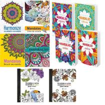 Kit c/10 livros para colorir - mandalas arteterapia antiestresse