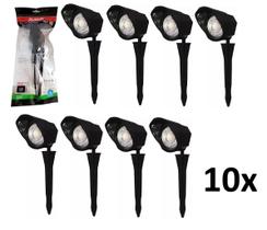 Kit c/ 10 Luminárias Led Espeto De Jardim 5w Luz Verde Avant