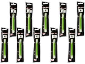 Kit C/ 10 Luz Química Albatroz Fishing C/ Gancho 10.0 x 40mm Verde - W-108A
