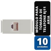 KIT C/10 Módulo P/Tomada Telefone RJ11 Aria Bc Tramontina KIT C/10 Módulo P/Tomada Telefone RJ11 Aria Bc Tramontina