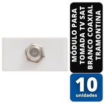 KIT C/ 10 Módulo P/Tomada TV SAT Branco Coaxial Tramontina