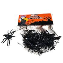 Kit c/10 pacotes Aranha c/12 de borracha decoração Halloween