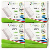 KIT C/10 PAINÉIS LED 12W 6500K SOBREPOR QUAD. (Embu Led)
