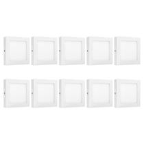 Kit c/ 10 paineis led sobrepor 18w quadrado - fortled