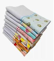 Kit c/ 10 - Pano De Prato Barrado - Premium - Peças - Branco Liso - 41x66cm Kit c/ 10 - Pano De Prato Barrado - Premium - Peças - Branco Liso - 41x66cm