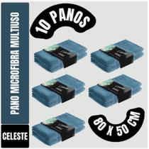 Kit C/ 10 Panos Mega Panão Em Microfibra Multiuso Azul - Tipo Toalha - Vidros - Secagem Automotiva Kit C/ 10 Panos Mega Panão Em Microfibra Multiuso Azul - Tipo Toalha - Vidros - Secagem Automotiva