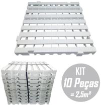 Kit c/ 10 Pçs - Pallet Plástico Estrado 4,5 x 50x50 Branco - Pallets