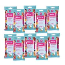 Kit c/ 10 Pct Lenços Umedecidos Atissépticos Ricca Fragrância Refrescante 10 Unidades