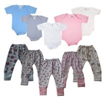 Kit C/10 Peças Body E Mijão Reversivel Liso E Estampado