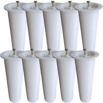 Kit C/ 10 Peças - Pe Para Armário Daca De 14cm Branco Kit C/ 10 Peças - Pe Para Armário Daca De 14cm Branco
