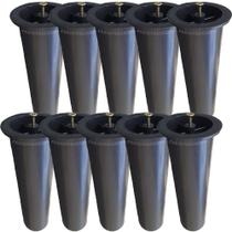 Kit C/ 10 Peças - Pe Para Armário Daca De 14cm Preto Kit C/ 10 Peças - Pe Para Armário Daca De 14cm Preto