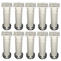 Kit C/ 10 Peças - Pe Para Armario França 14 a 17cm Branco Kit C/ 10 Peças - Pe Para Armario França 14 a 17cm Branco