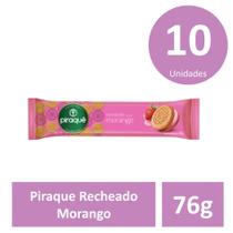 Kit c/10 Piraque 76G Recheado Morango