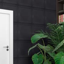 Kit c/10 Placas Decorativas PVC Boiserie efeito Gesso Preto Alto Relevo Lavavel Sala 50cm x 50cm