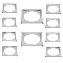 Kit c 10 Porta Grelha Caixilho Ralo Click 10x10 Cromado Inox