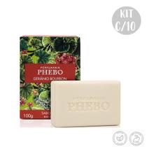 Kit c/10 Sabonetes em Barra Phebo Gerânio Bourbon 100g Kit c/10 Sabonetes em Barra Phebo Gerânio Bourbon 100g