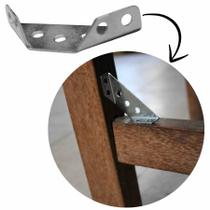 Kit c/10 Suportes Conectores Triangulares de Aço de Canto para Móveis e Parafusos