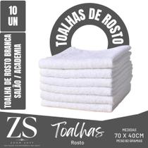 Kit C 10 Toalha De Rosto Branca - 70x40cm - Profissional - 82g - Cabeleireiro - Zoom Soft - Banheiro