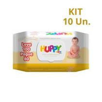 Kit C/10 Toalhas Umedecidas Huppy 100Un. - Evergreen