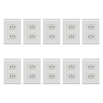 Kit C/ 10 Tomada Dupla 10a 2p+t Liz Branca Tramontina Kit C/ 10 Tomada Dupla 10a 2p+t Liz Branca Tramontina