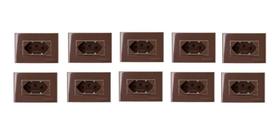Kit C/ 10 Tomada P/ Moveis Margirius 2p+t Marrom 20a 250v