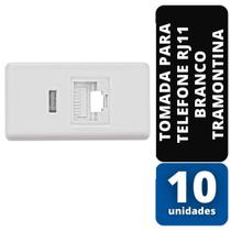 KIT C/ 10 Tomada Para Telefone Rj11 Branco Tramontina KIT C/ 10 Tomada Para Telefone Rj11 Branco Tramontina