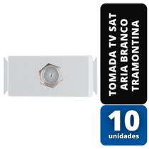 KIT C/ 10 Tomada Tv Sat Aria Branco Tramontina KIT C/ 10 Tomada Tv Sat Aria Branco Tramontina