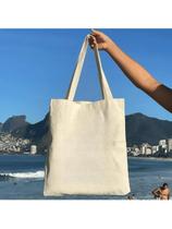 Kit C/10 un Atacado EcoBag 100% algodão Estampa crua branca