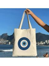 Kit C/10 un Atacado EcoBag 100% algodão Estampa Olho grego